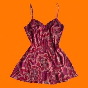 Vintage Victoria’s Secret Red Paisley Slip Dress